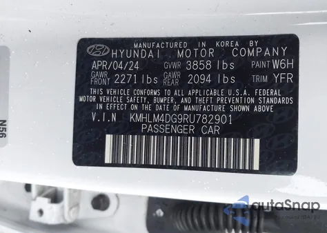 2024 Hyundai Elantra Sel from USA, damaged, VIN KMHLM4DG9RU782901